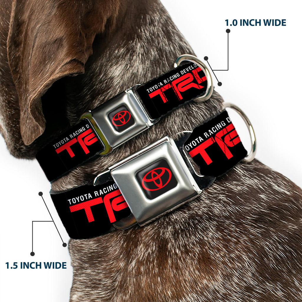 Toyota Logo Full Color Black/Red Seatbelt Buckle Collar - TOYOTA RACING DEVELOPMENT TRD Logo Black/White/Red