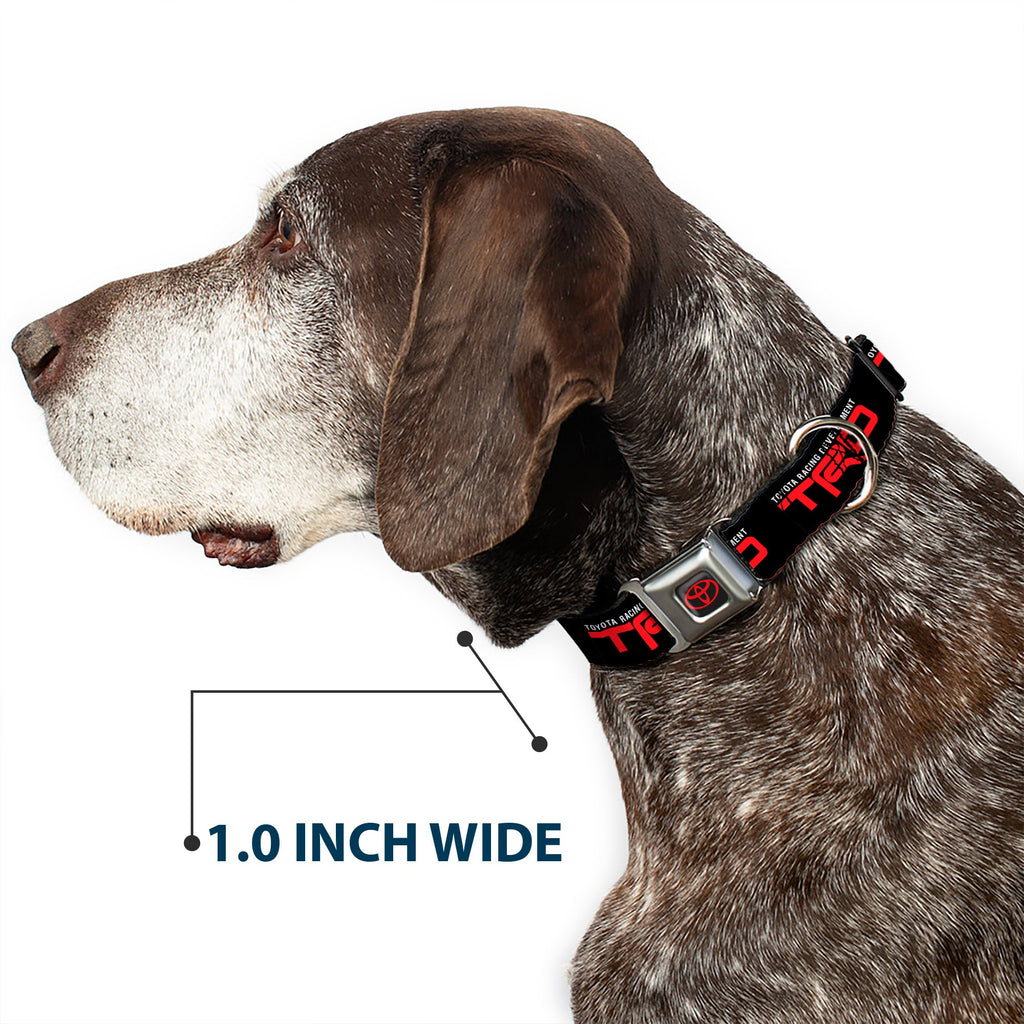 Toyota Logo Full Color Black/Red Seatbelt Buckle Collar - TOYOTA RACING DEVELOPMENT TRD Logo Black/White/Red