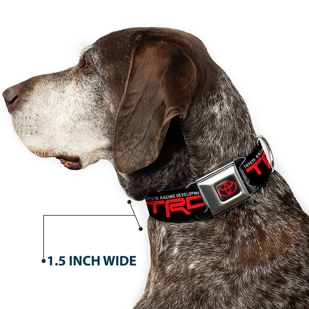 Toyota Logo Full Color Black/Red Seatbelt Buckle Collar - TOYOTA RACING DEVELOPMENT TRD Logo Black/White/Red