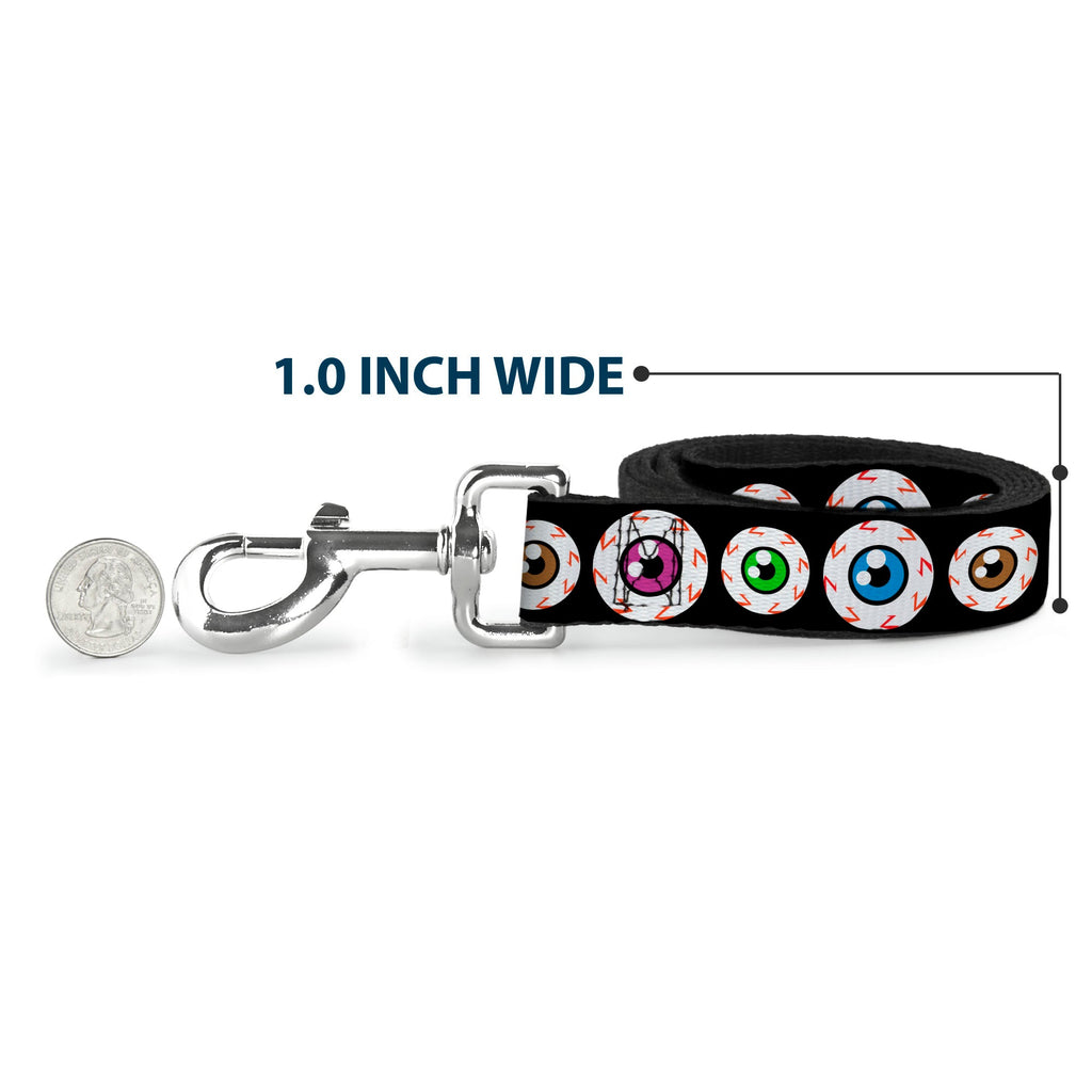 Dog Leash - Eyeballs Black/Multi Color