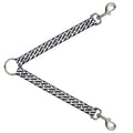 Dog Leash Splitter - Diagonal Handlebar Mustaches White/Black