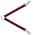 Dog Leash Splitter - Peace Dots Black/Fuchsia