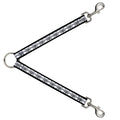 Dog Leash Splitter - BD Monogram2 White/Black