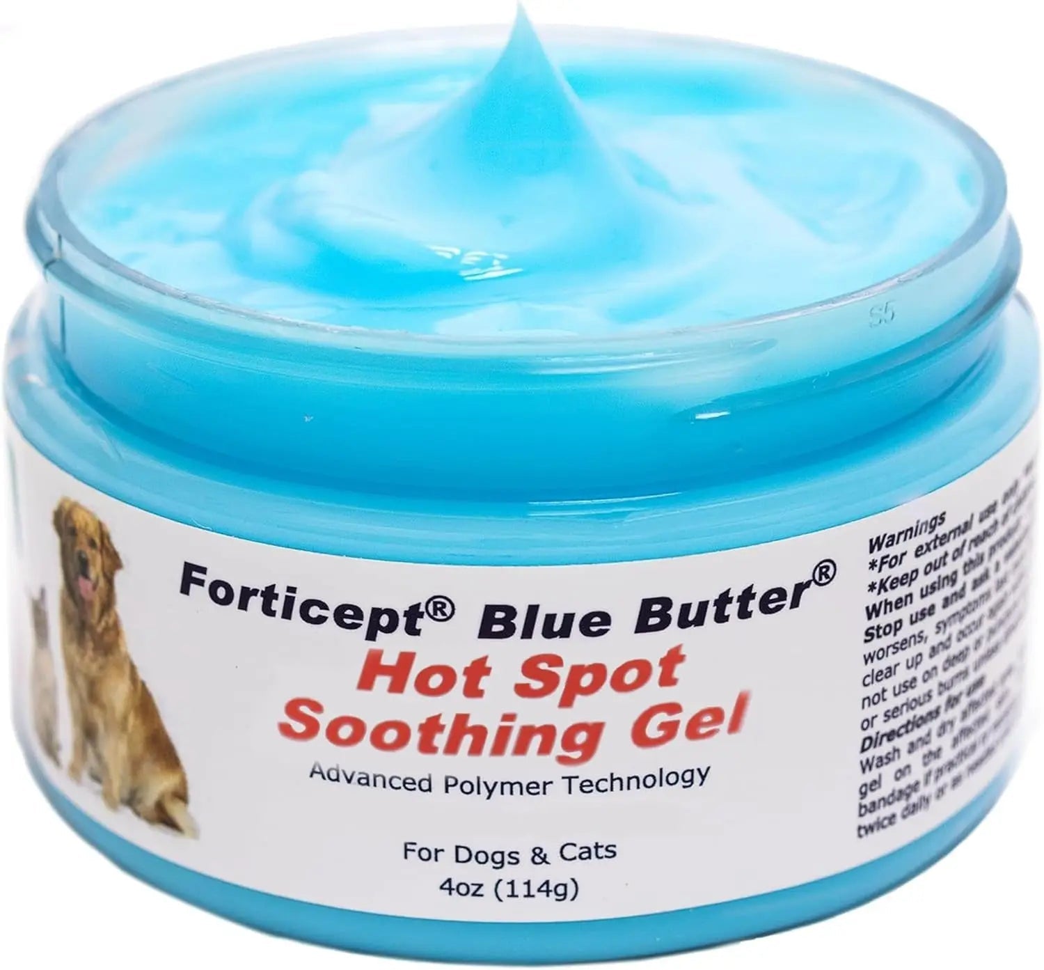 Forticept Blue Butter Hot Spot Gel for Dogs & Cats, Veterinary Skin Care 4 oz