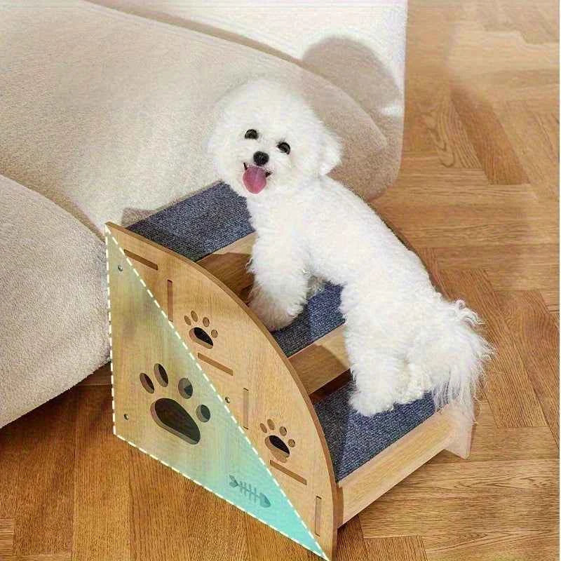 Detachable Dog Ladder Ramp – Non-Slip Steps for Small to Medium Dogs