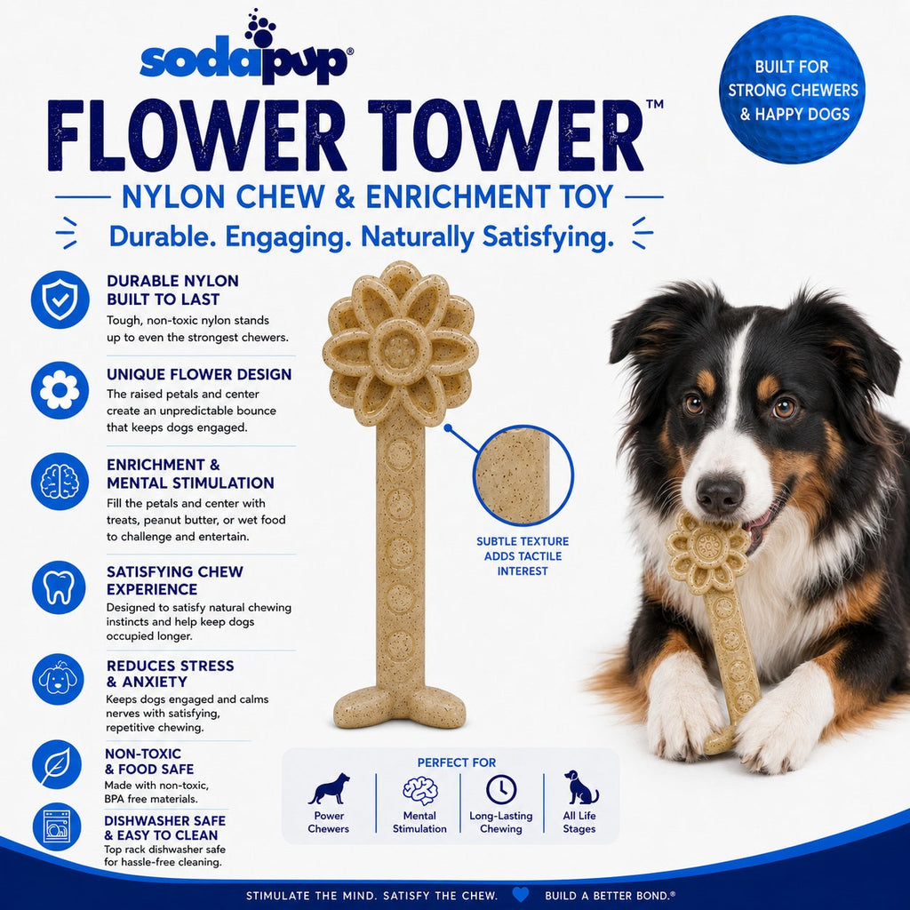 Flower Tower Nylon Chew Toy for Aggressive Chewers - USA Made Enrichment Toy