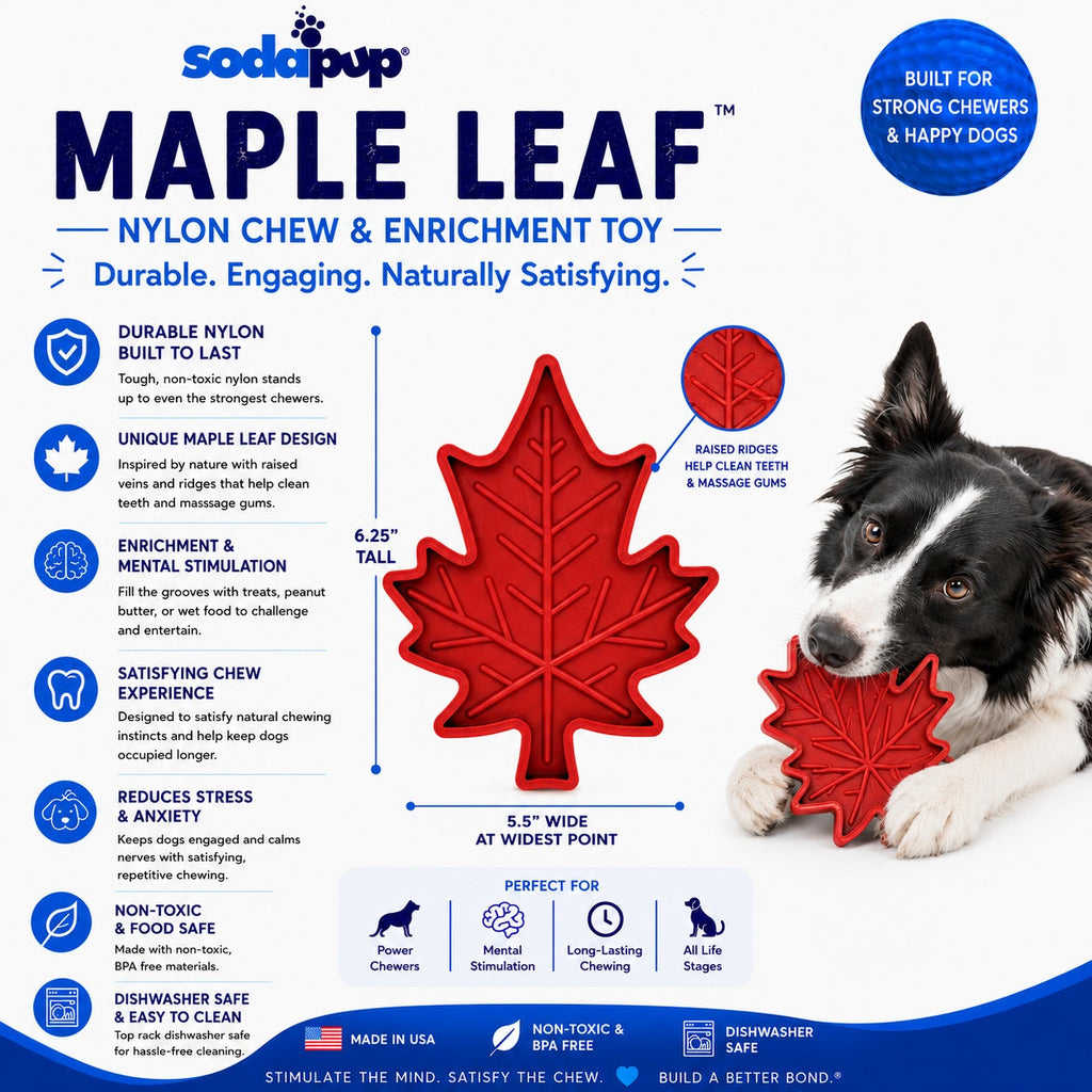 Canadian Maple Leaf Nylon Dog Chew Toy - Indestructible & USA Made