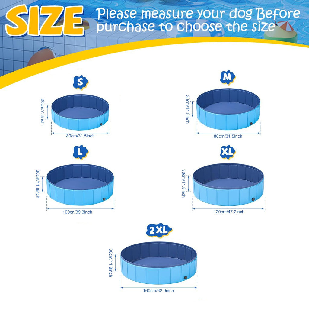 Foldable Dog Pool, Collapsible Dog Swimming Pool Hard Plastic Portable Pets Bath Tub For Dogs And Cats, Pet Wading Pool For Indoor Outdoor Backyard