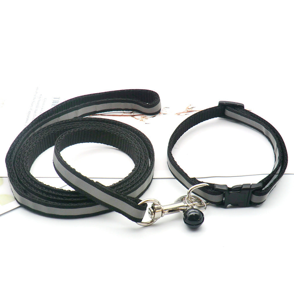 Pet Cloth Leash With Reflective Strip For Dogs