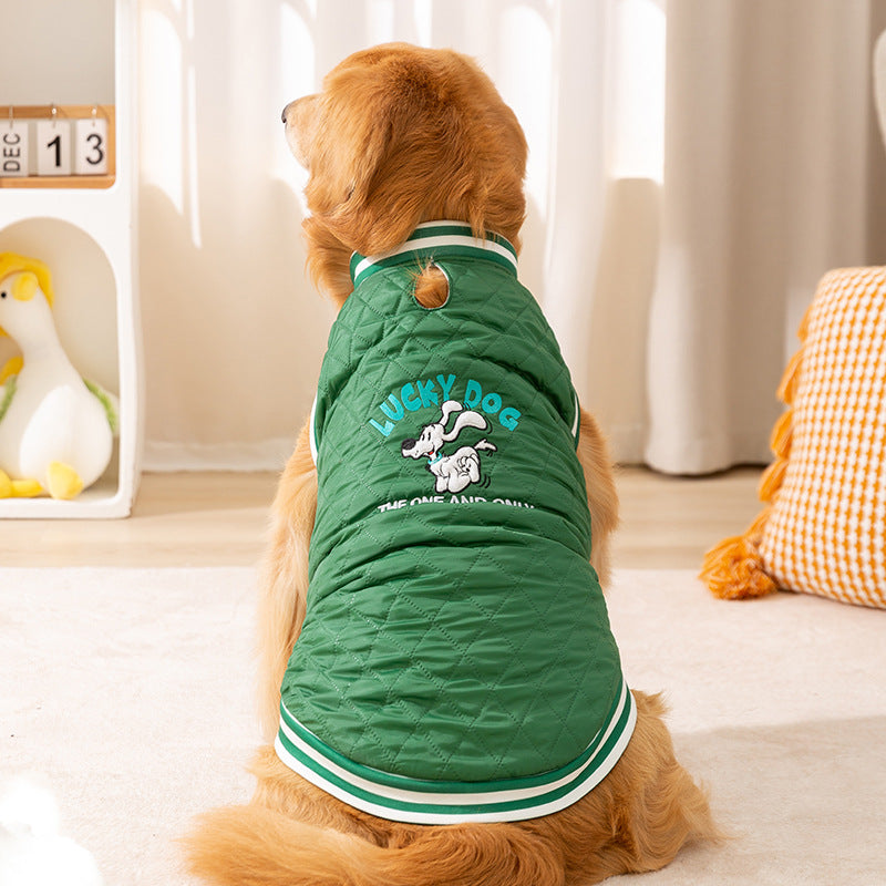 For Autumn And Winter, Large Dog Breeds Such As Golden Retrievers, English Quilted Cotton Jackets, Large Dog Cotton-padded Vests, And Warm Pet Clothes For Samoyeds