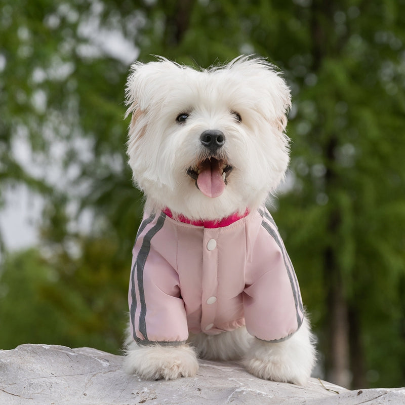 Autumn And Winter Dog Clothing Small And Medium Sized Dog West Highland Bichon Frise Down Jacket With Fleece For Warmth, Pet Four Legged Cotton Jacket