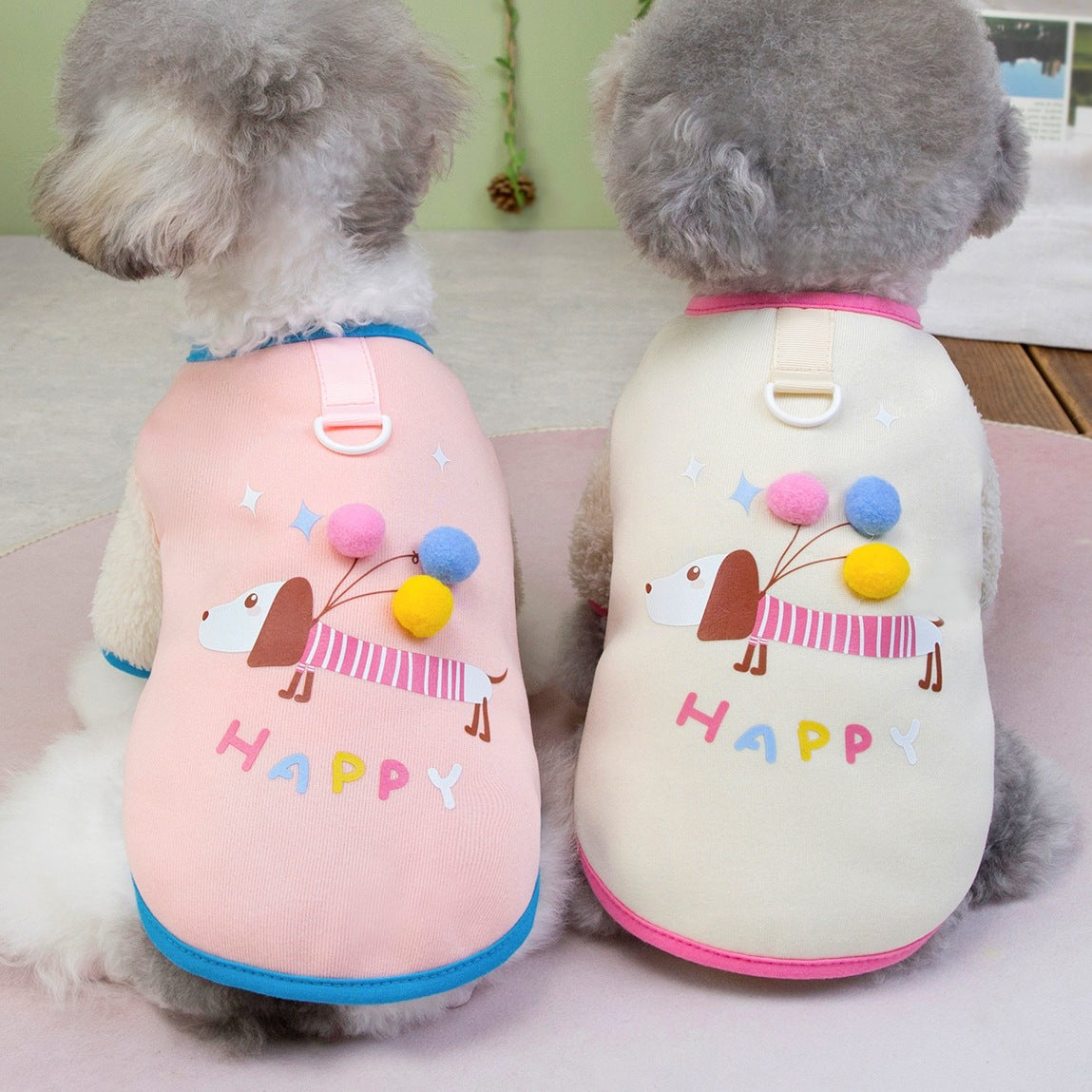 Pet Dachshund Balloon Sweatshirt Fleece Lined Vest For Small Dogs