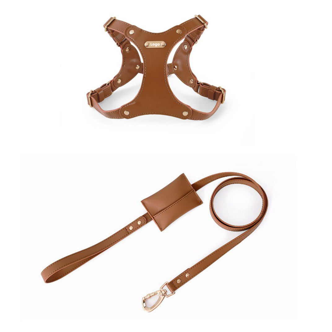 Small Dog Soft Leather Pet Box Harness
