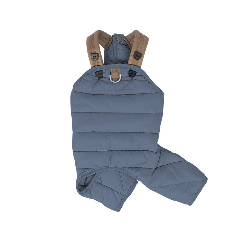 Pet Puppy Jumpsuit With Straps Cotton Padded Coat