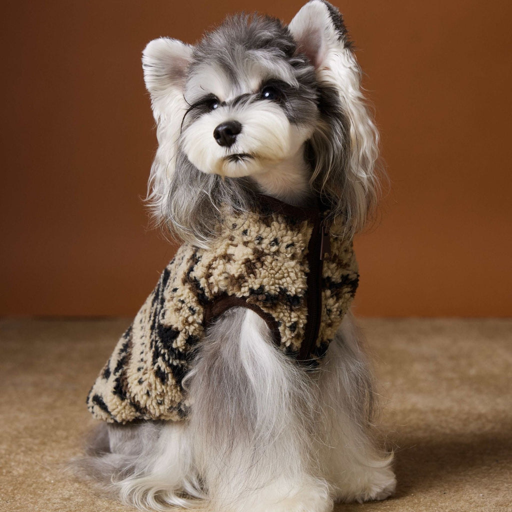 Dog Clothes For Fall And Winter Fair Isle Sleeveless Style Teddy And Shih Tzu