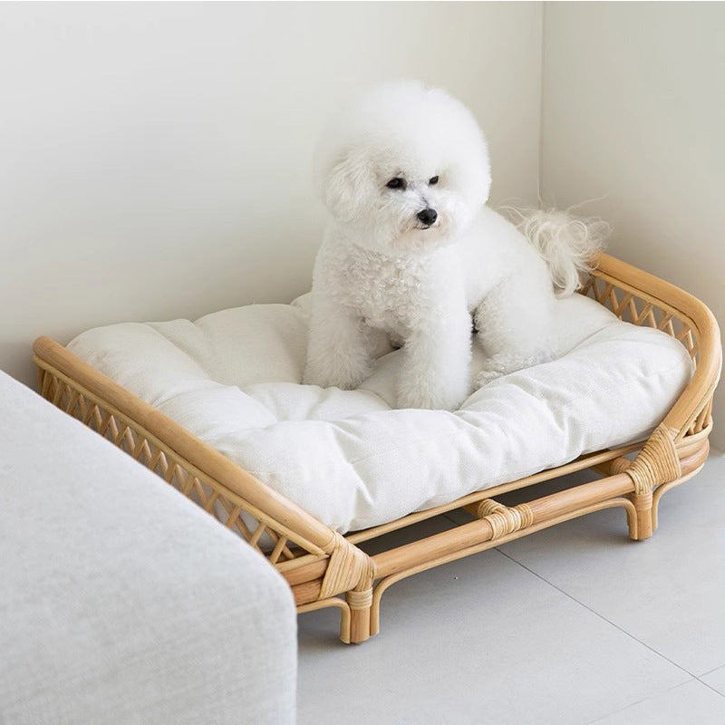 Rattan Dog Bed Rattan Dog Kennel For Small And Medium-Sized Dogs