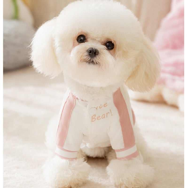 Winter Thickened Dog Clothes, Bear Baseball Jackets, Towing Cotton-padded Clothes, Autumn And Winter Warm Clothing For Small And Medium-sized Dog Pets