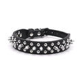 Small Spiked Black Dog Cat Collar For Small Medium Dogs Boy Male - Adjustable Studded Puppy Collars - Soft Padded Punk Leather Dog Collar For Chihuahua French Bulldog Pug