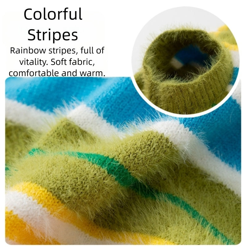 New Dog Clothes For Autumn And Winter Simple And Versatile Striped Sweater Sleeveless Golden Retriever Pet Clothes