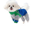 Reflective Color Block Dog Jumpsuit, Waterproof Four-legged Pet Outdoor Coat, Adjustable Design Small Dog Fleece Down Jacket