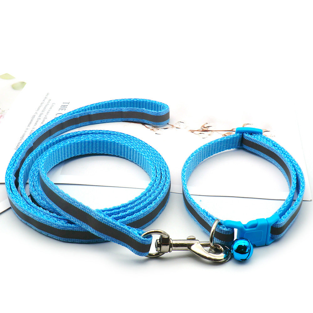 Pet Cloth Leash With Reflective Strip For Dogs