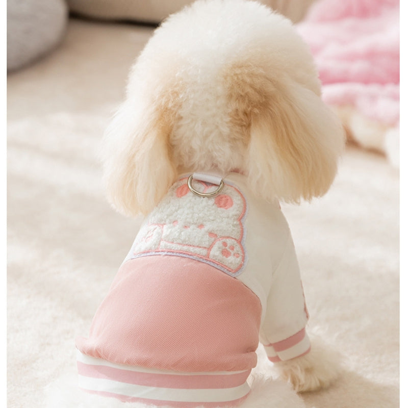 Winter Thickened Dog Clothes, Bear Baseball Jackets, Towing Cotton-padded Clothes, Autumn And Winter Warm Clothing For Small And Medium-sized Dog Pets