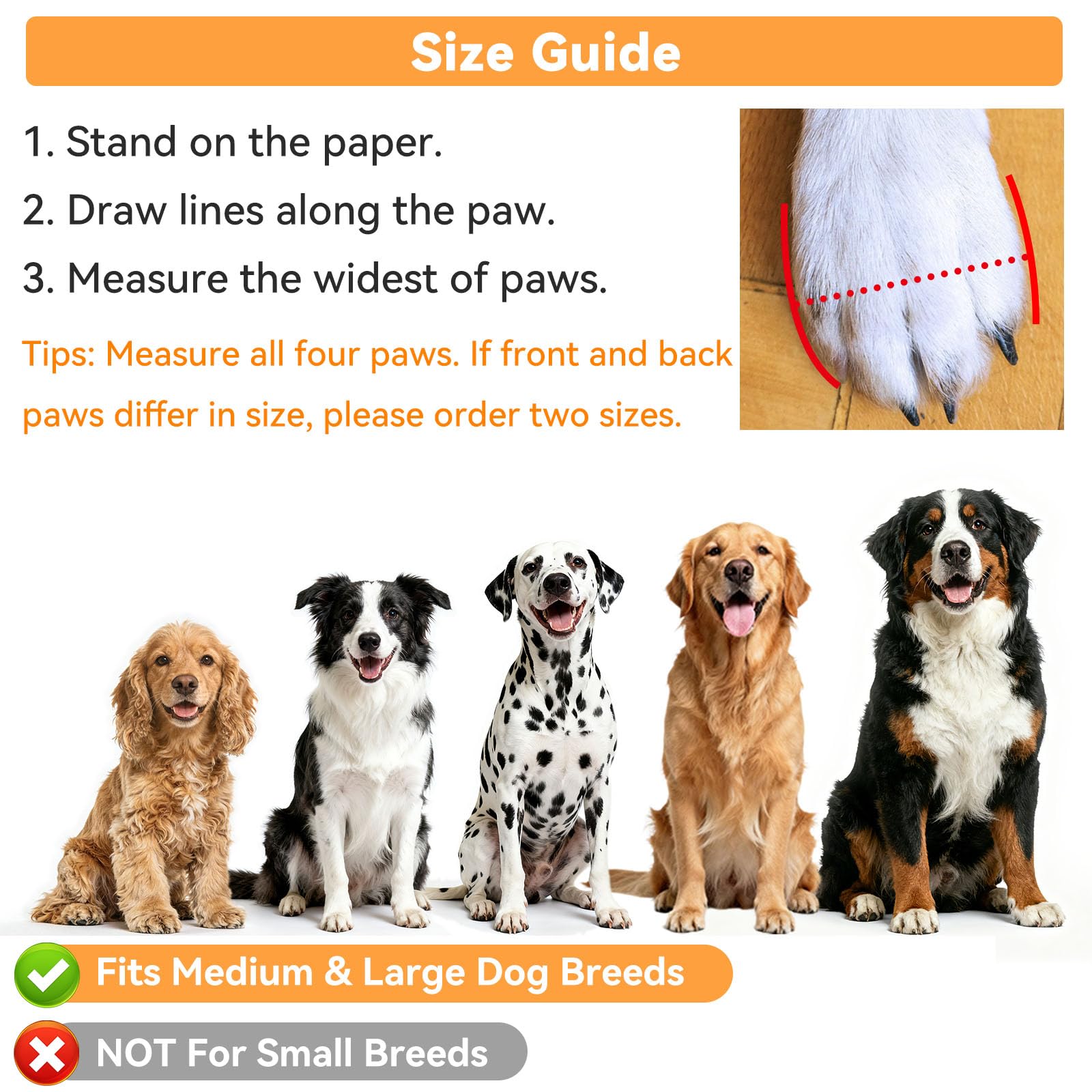 DiWater-Resistant Dog Boots For Medium Large Dogs,Non-Slip Dog Shoes For Winter Snow,Lightweight Paw Protector For Cold Pavement,Soft Dog Booties For Outdoor Walking Indoor Hardfloors