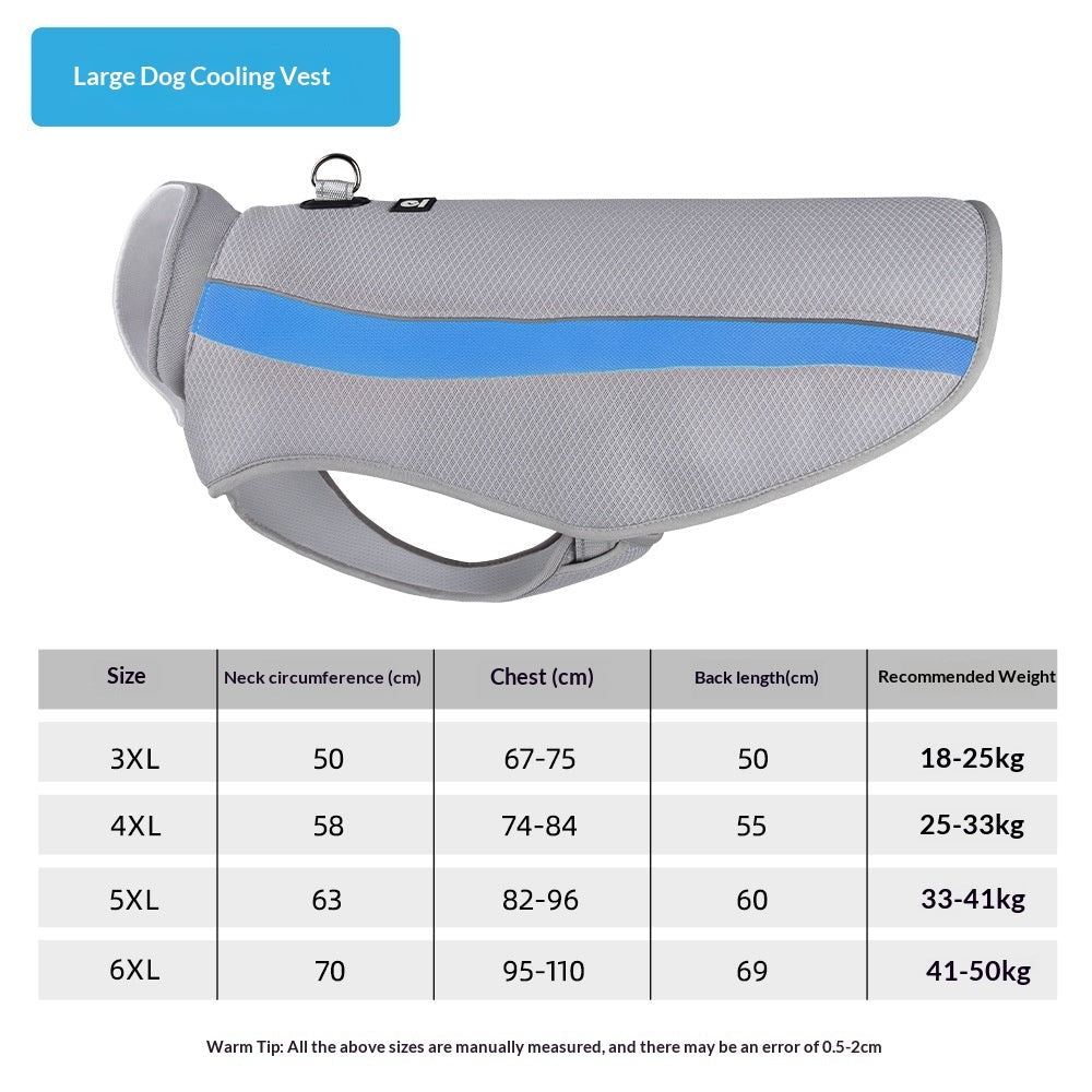 Cooling Vest For Medium And Large Dogs Pet Clothing For Heatstroke Prevention