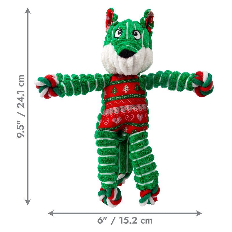 KONG Holiday Floppy Knots Fox Interactive Plush Dog Toy, Sm/Md