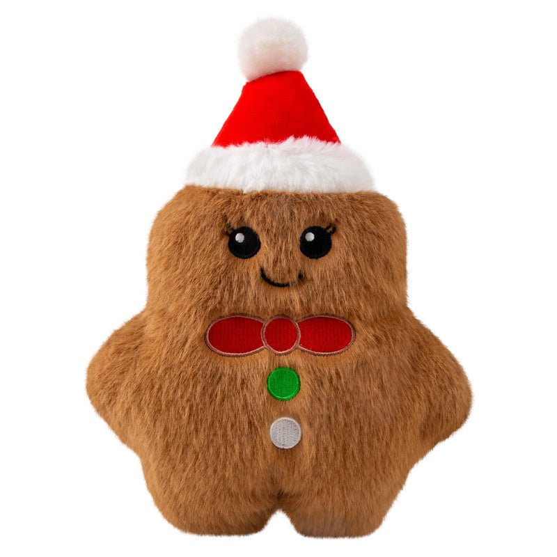 Kong Holiday Snuzzles Plush Gingerbread Dog Toy, Squeaks & Crinkles