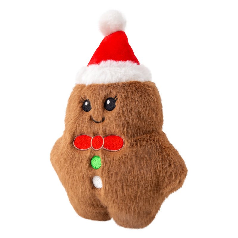 Kong Holiday Snuzzles Plush Gingerbread Dog Toy, Squeaks & Crinkles