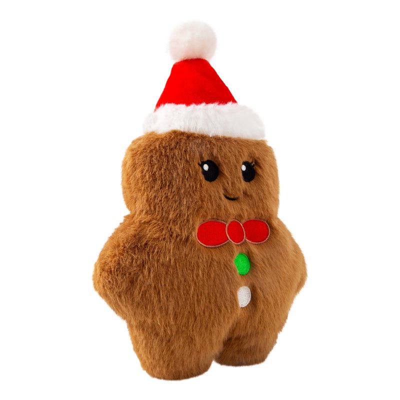 Kong Holiday Snuzzles Plush Gingerbread Dog Toy, Squeaks & Crinkles